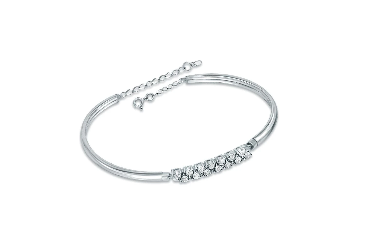 Браслет Дорожка из белого золота с 14 бриллиантами