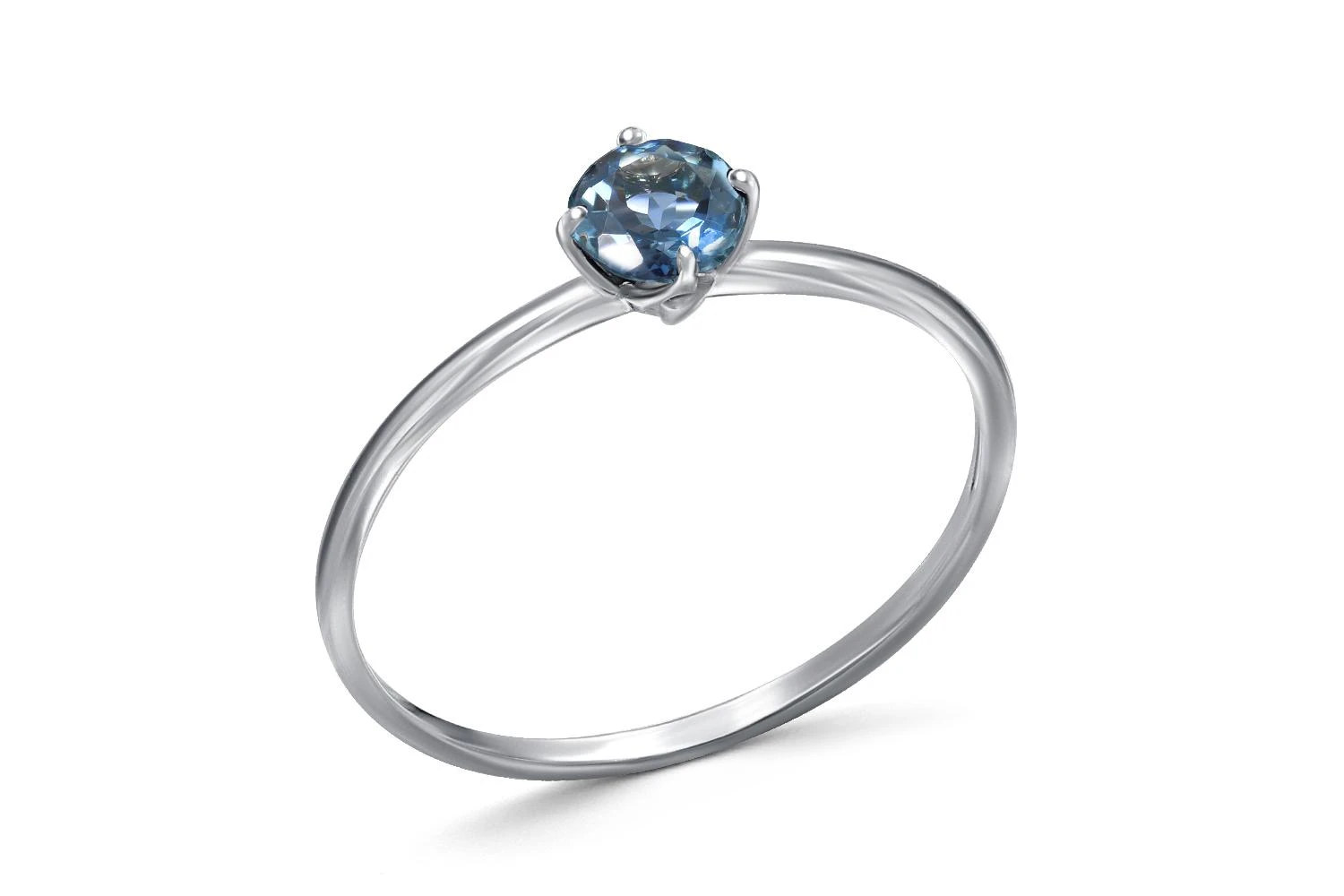 Кольцо из белого золота с топазом лондон