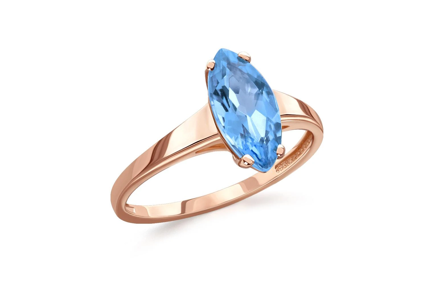 Кольцо из красного золота с топазом swiss