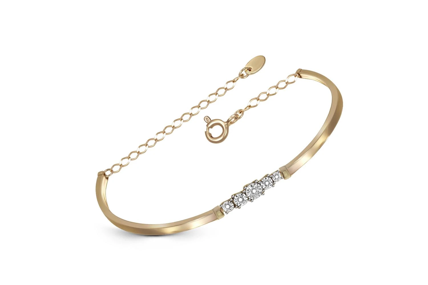 Браслет из жёлтого золота с 5 бриллиантами