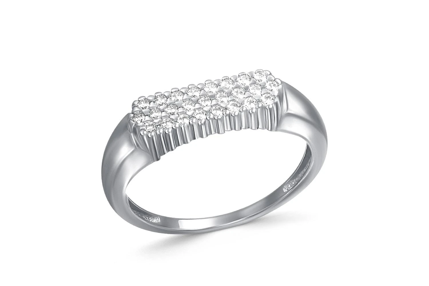 Кольцо из белого золота с 25 бриллиантами