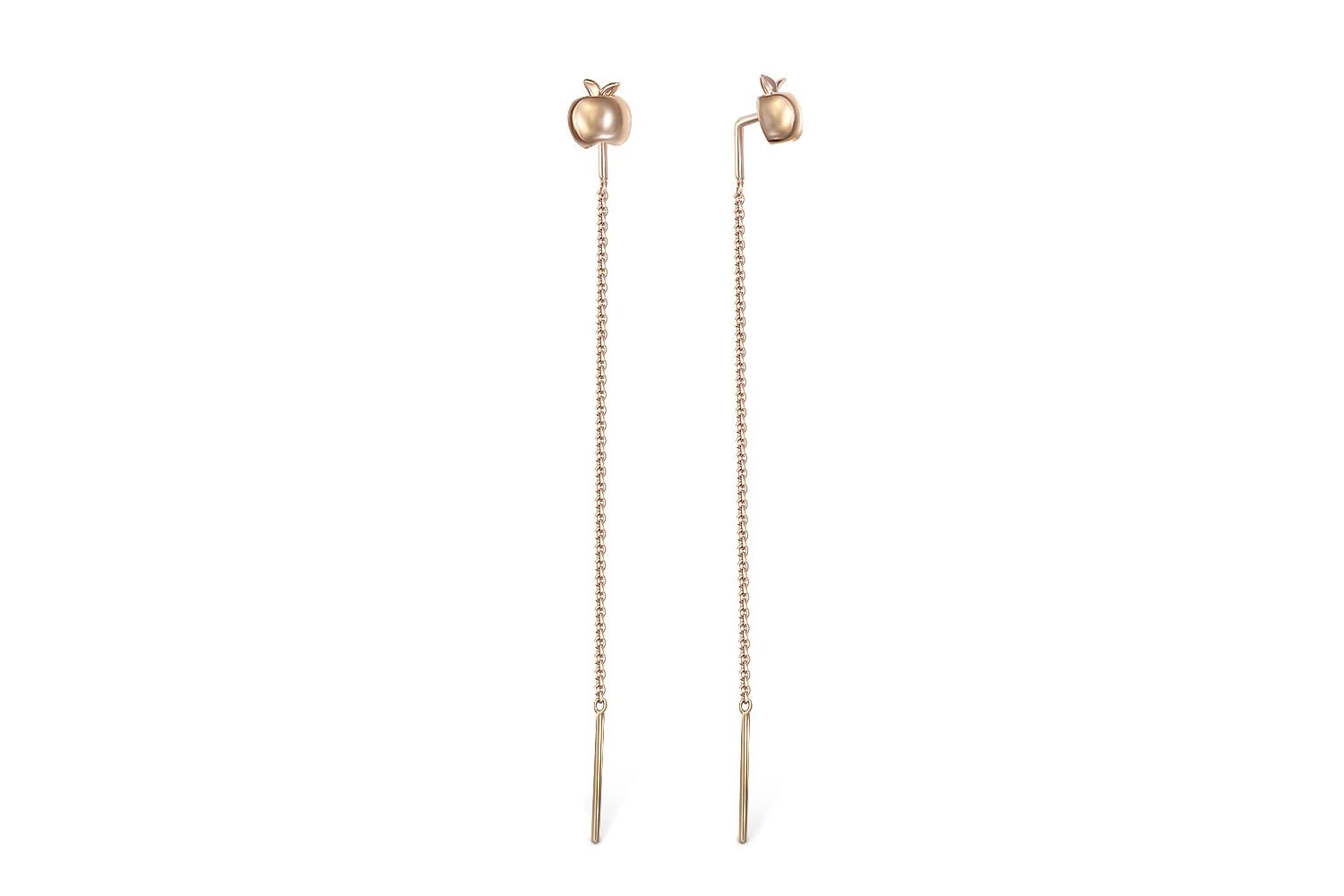 Серьги-продёвки Яблоки из красного золота без вставок