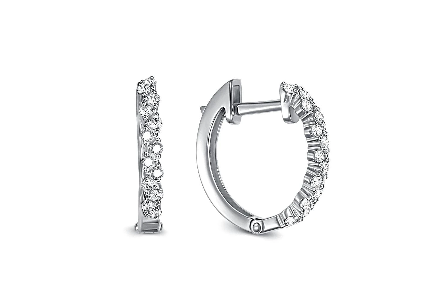 Серьги Дорожки из белого золота с 26 фианитами