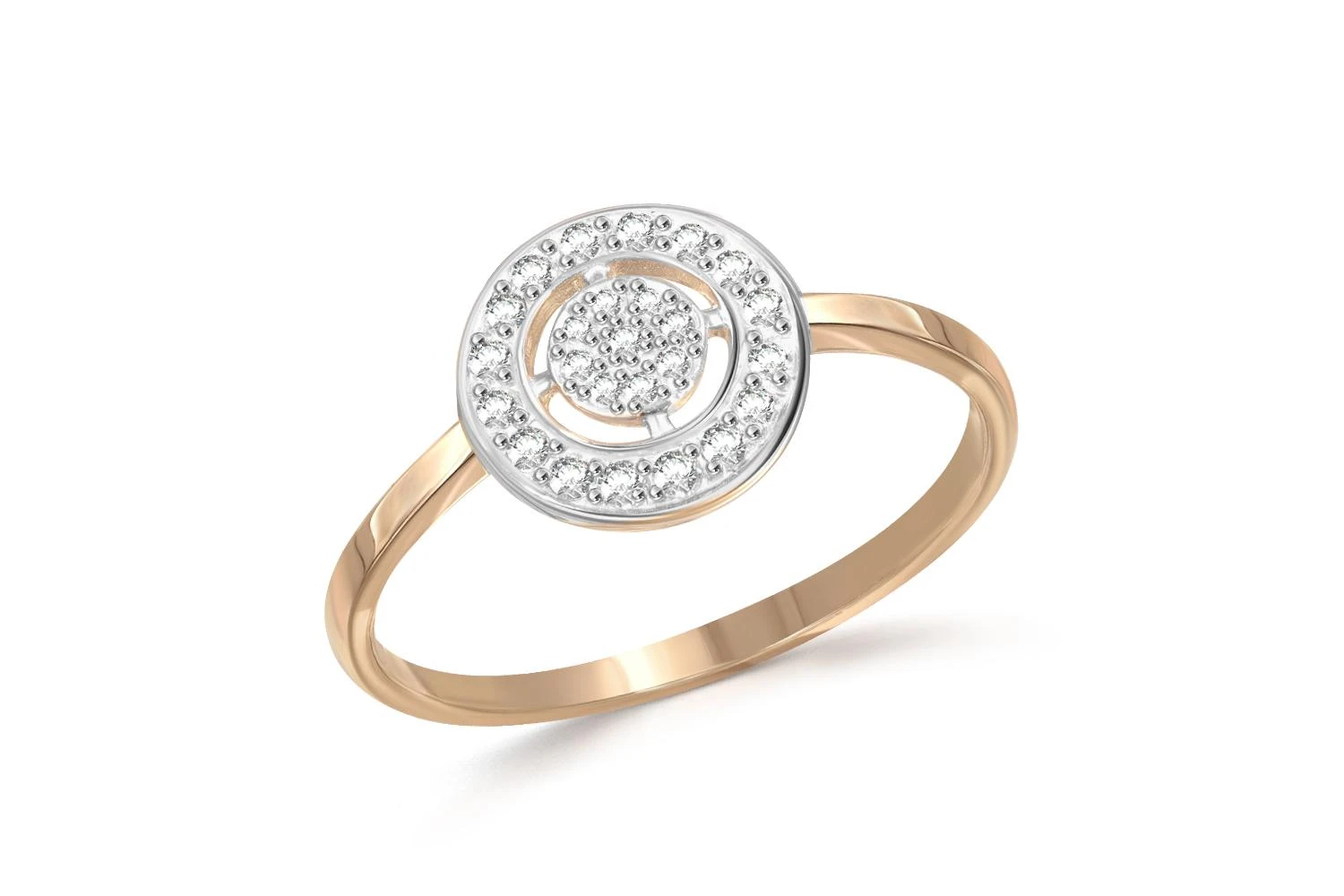 Кольцо из жёлтого золота с 25 бриллиантами