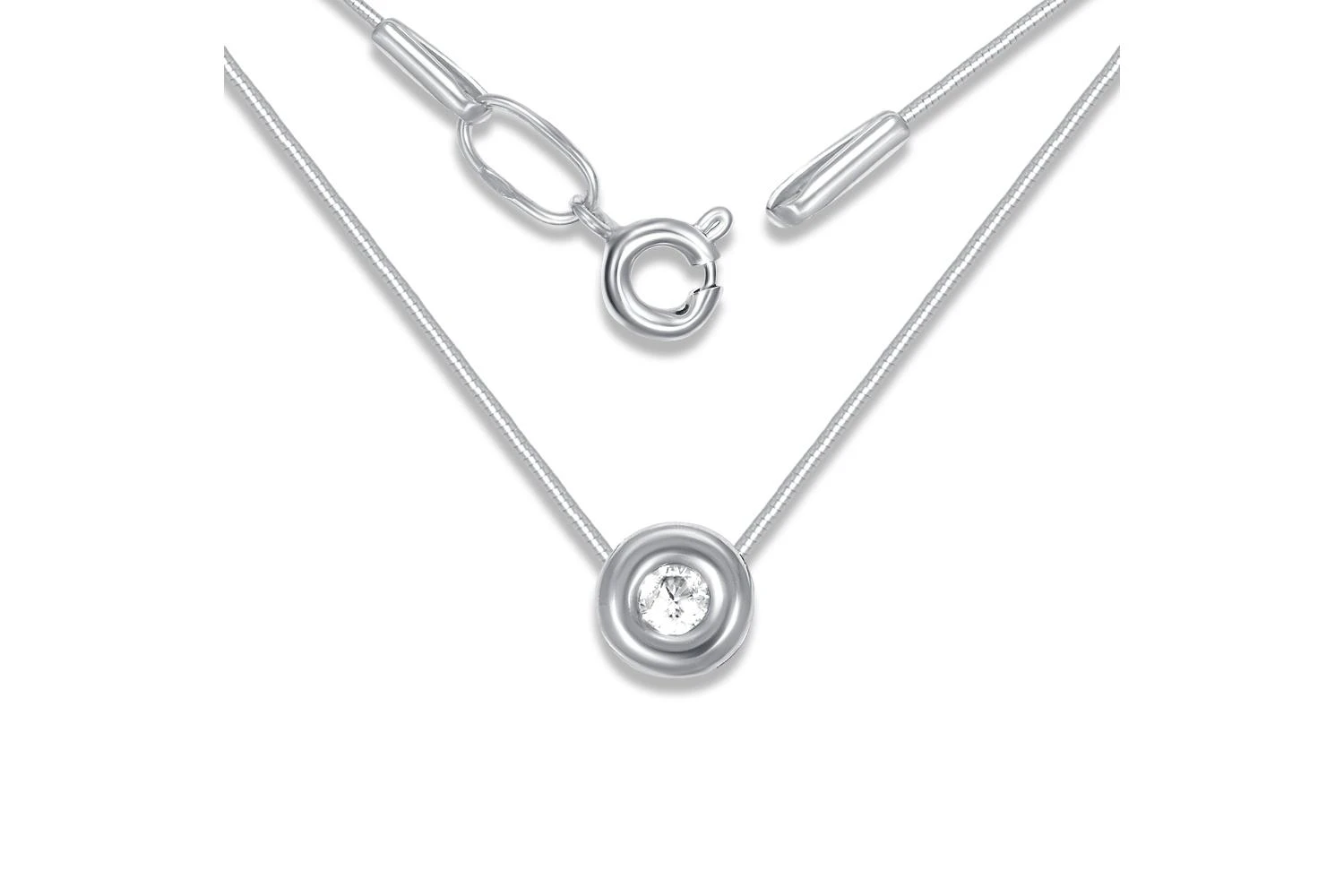 Колье из белого золота с бриллиантом