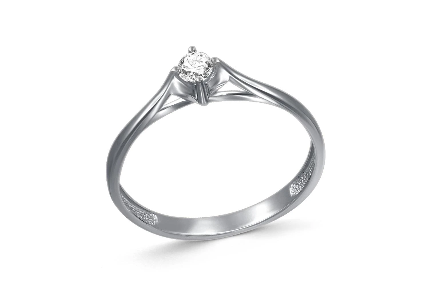 Кольцо из белого золота с бриллиантом