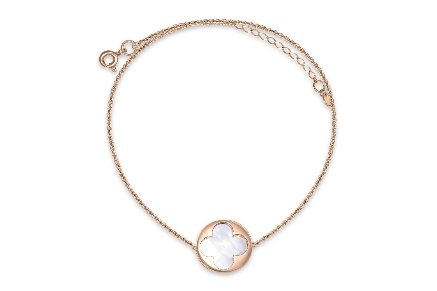 Колье Клевер из красного золота с перламутром