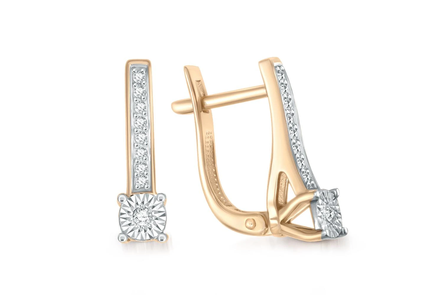 Серьги из жёлтого золота с 18 бриллиантами