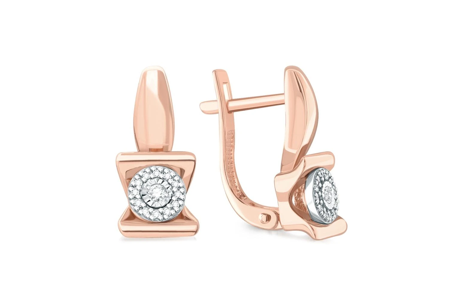 Серьги из красного золота с 26 бриллиантами