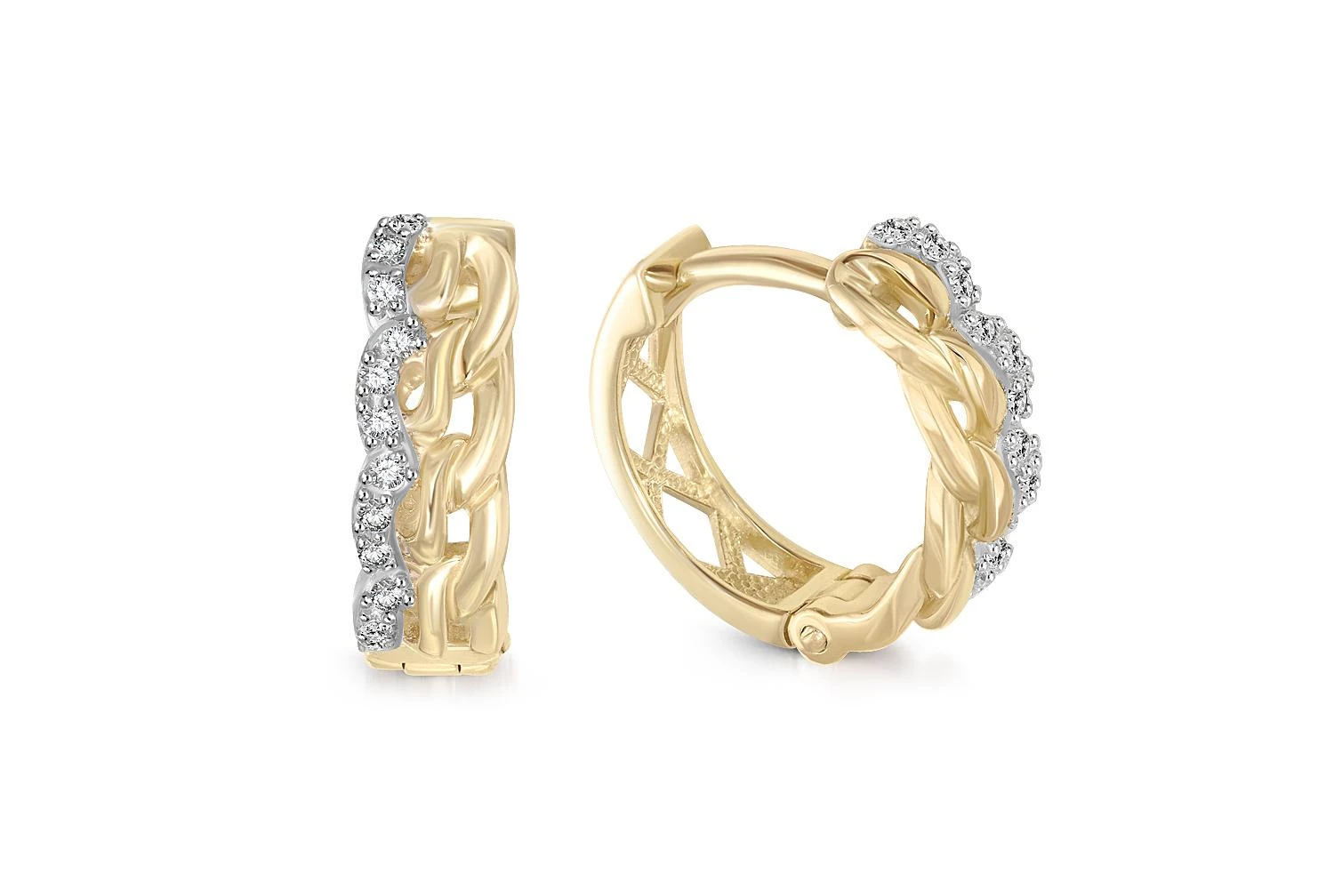 Серьги из жёлтого золота с 24 фианитами