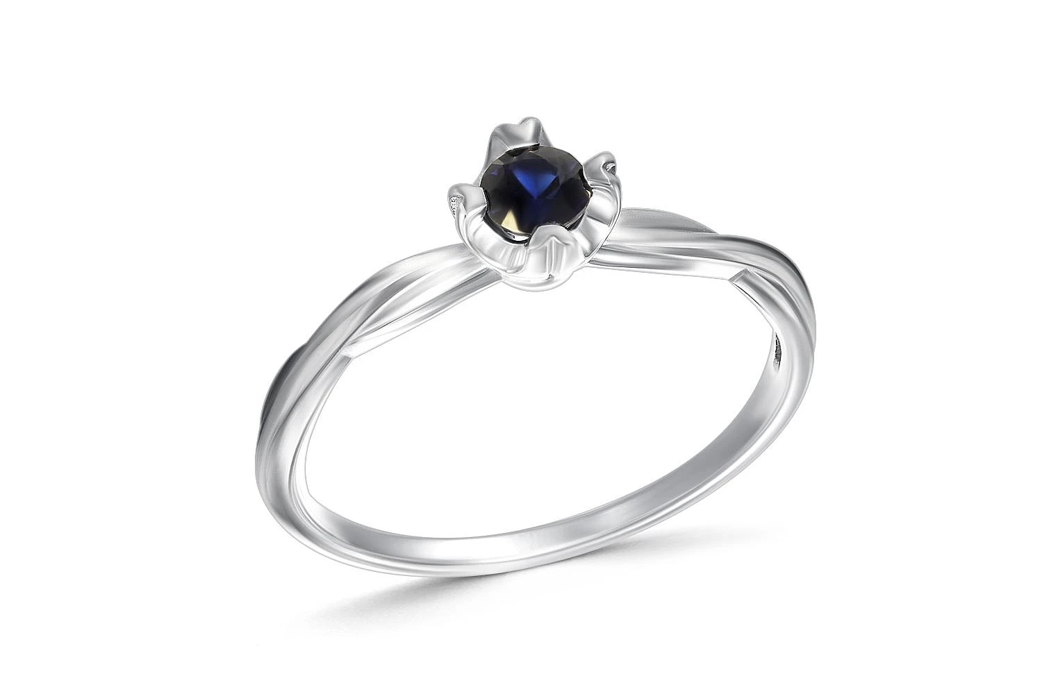 Кольцо из белого золота с сапфиром