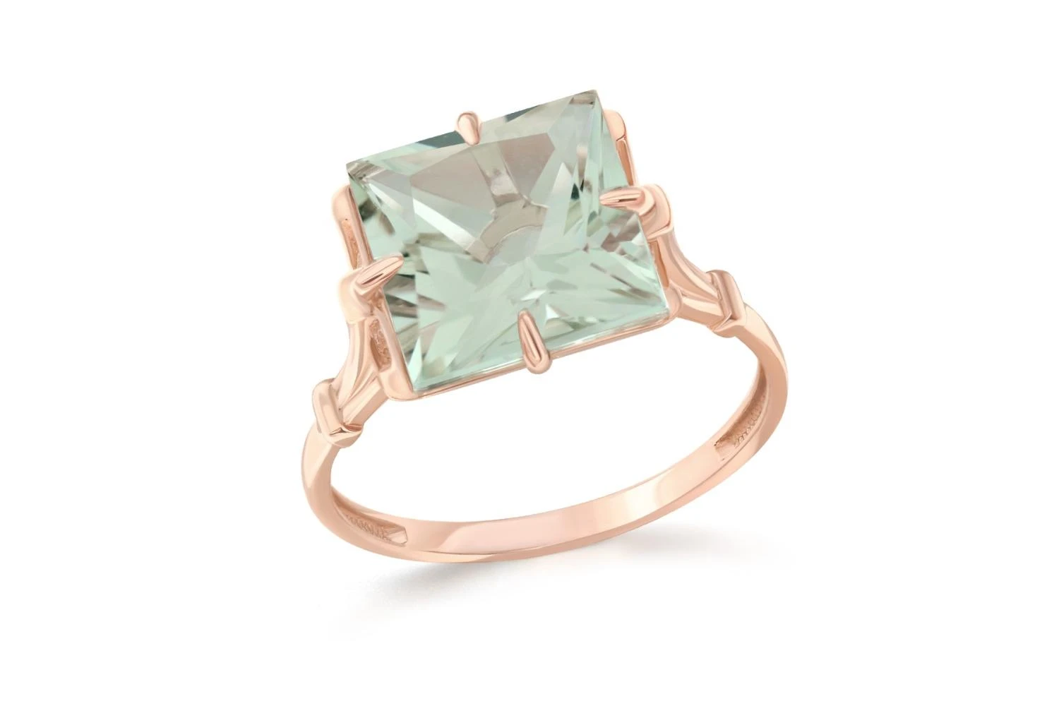 Кольцо из красного золота с празиолитом