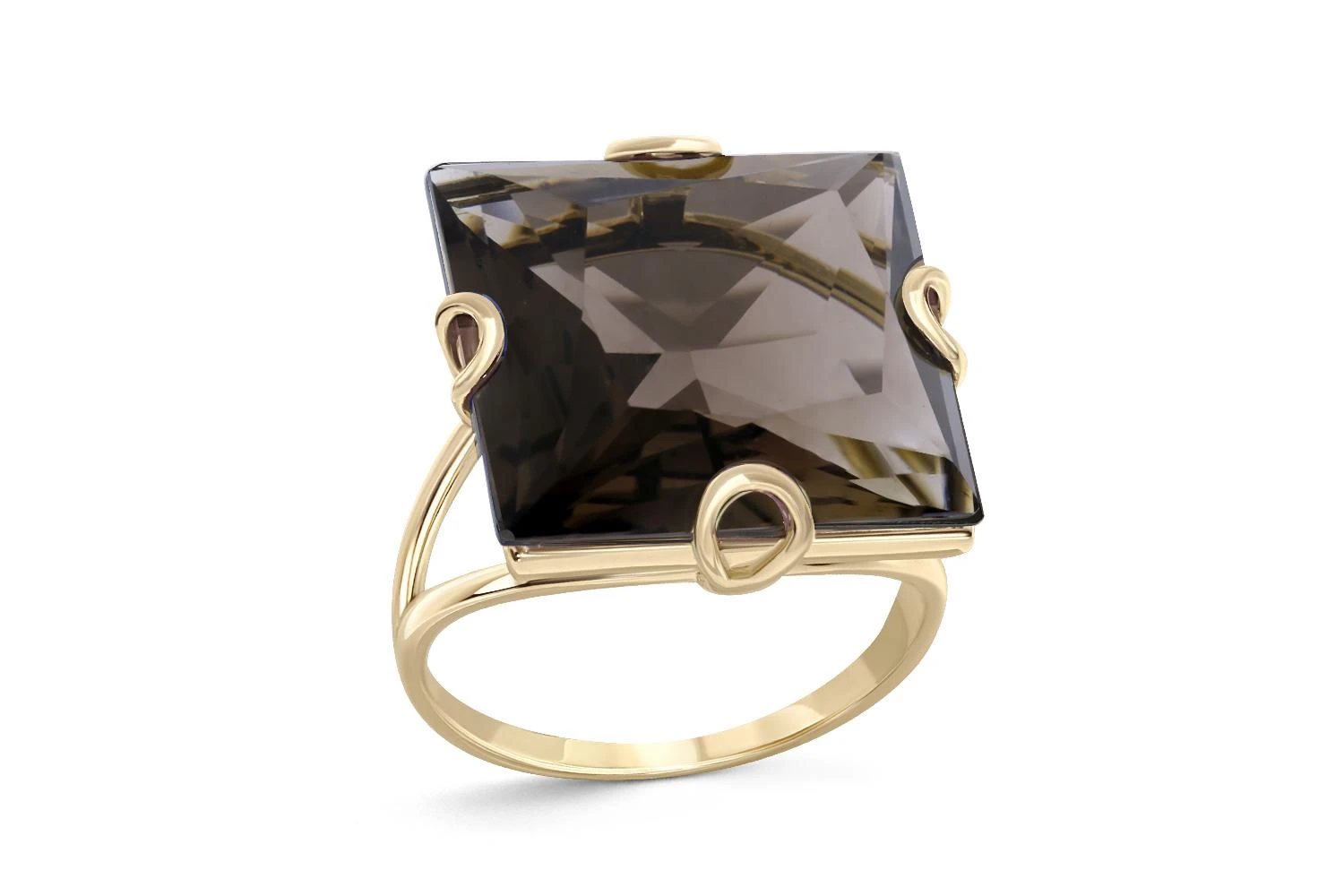 Кольцо из жёлтого золота с кварцем