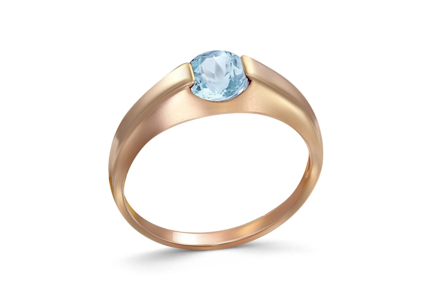 Кольцо из красного золота с топазом sky