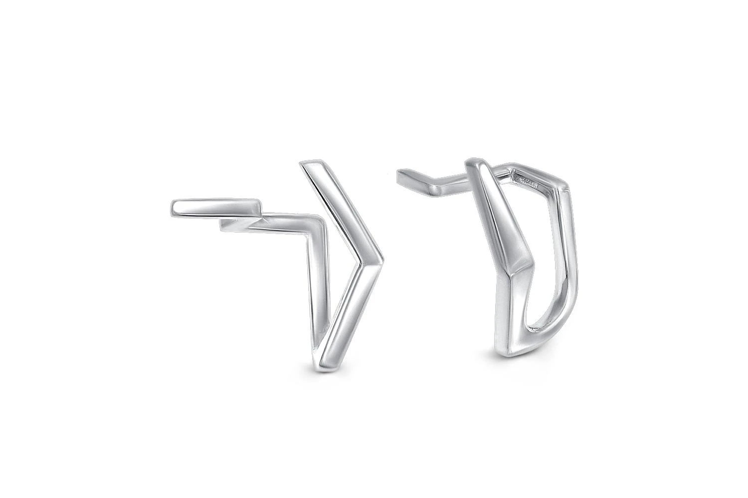 Серьги-пусеты из белого золота без вставок