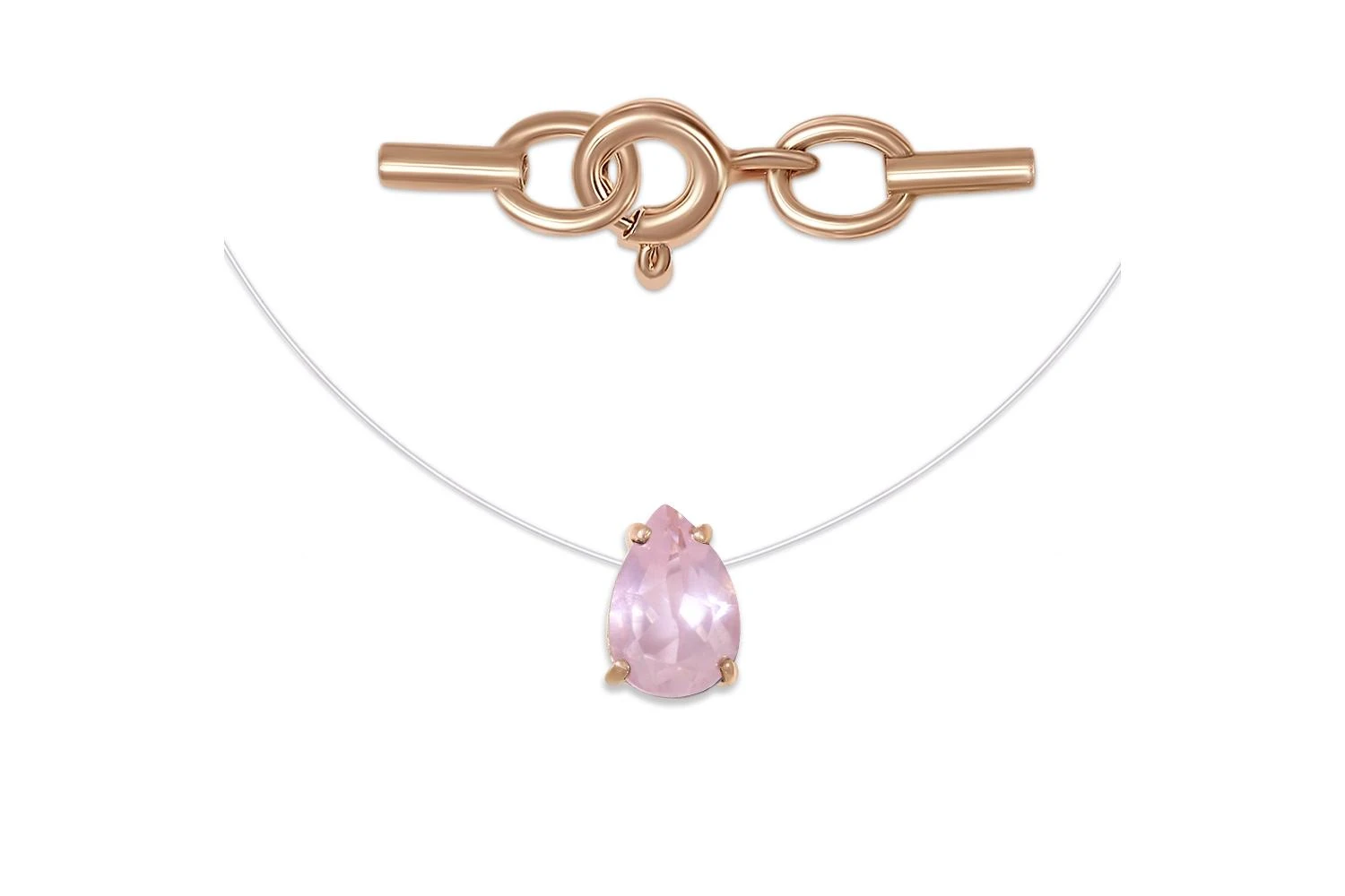 Колье из красного золота с кварцем