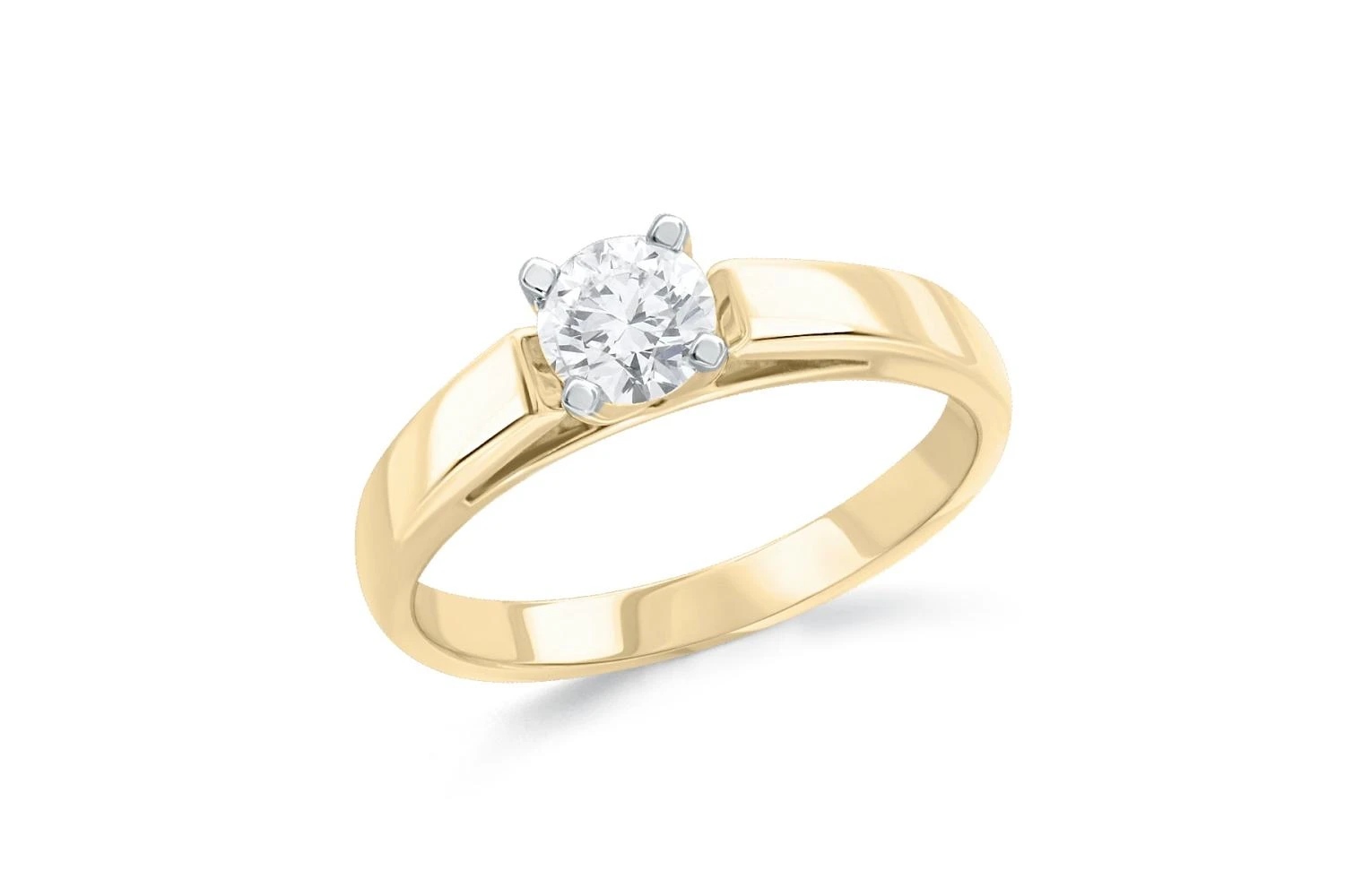 Кольцо из жёлтого золота с выращенным бриллиантом