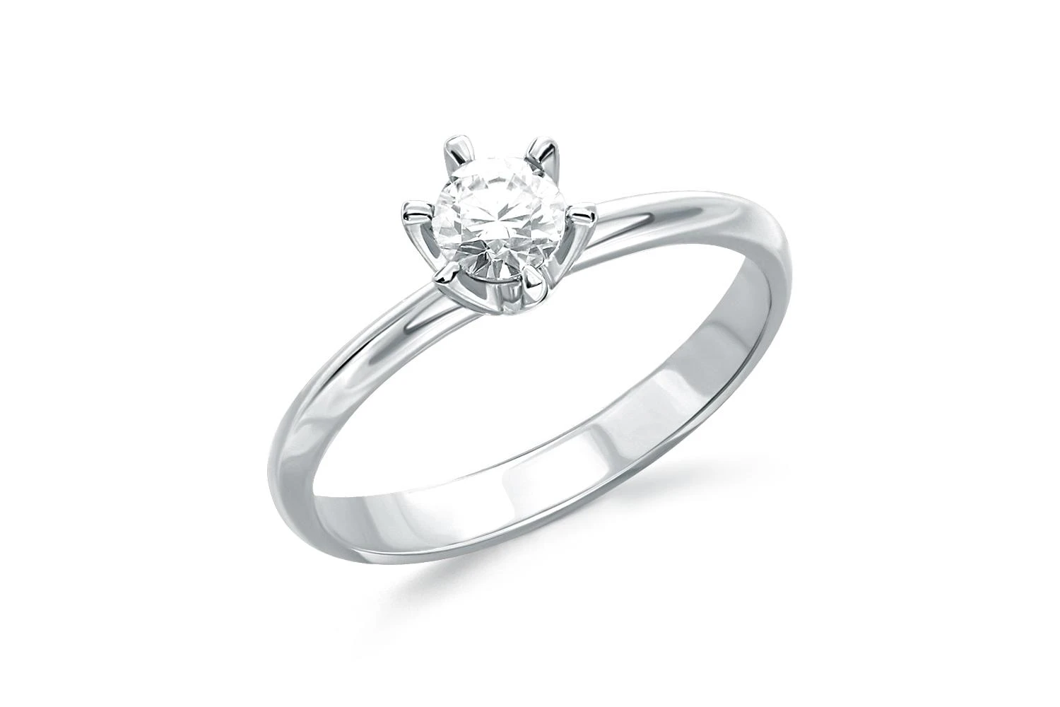 Кольцо из белого золота с бриллиантом