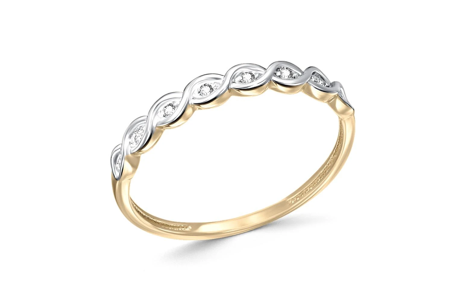 Кольцо из жёлтого золота с 8 бриллиантами