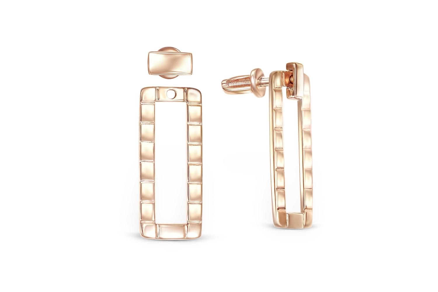 

Серьги-пусеты из комбинированного золота