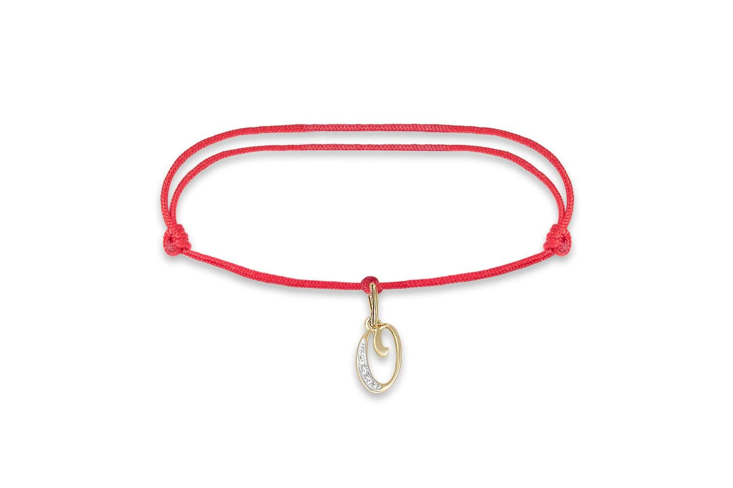 Браслет Буква из жёлтого золота с 3 фианитами