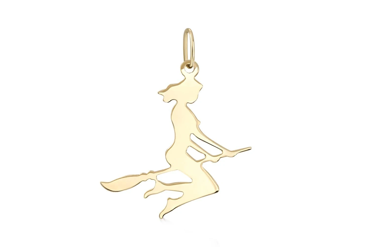 Подвеска Ведьма из жёлтого золота без вставок