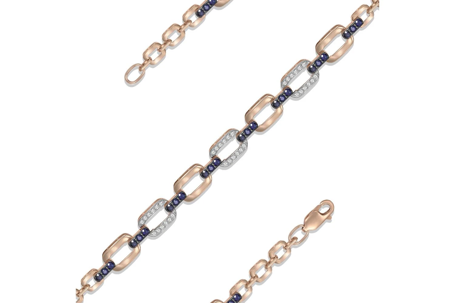 Браслет из красного золота с 24 сапфирами и 36 бриллиантами