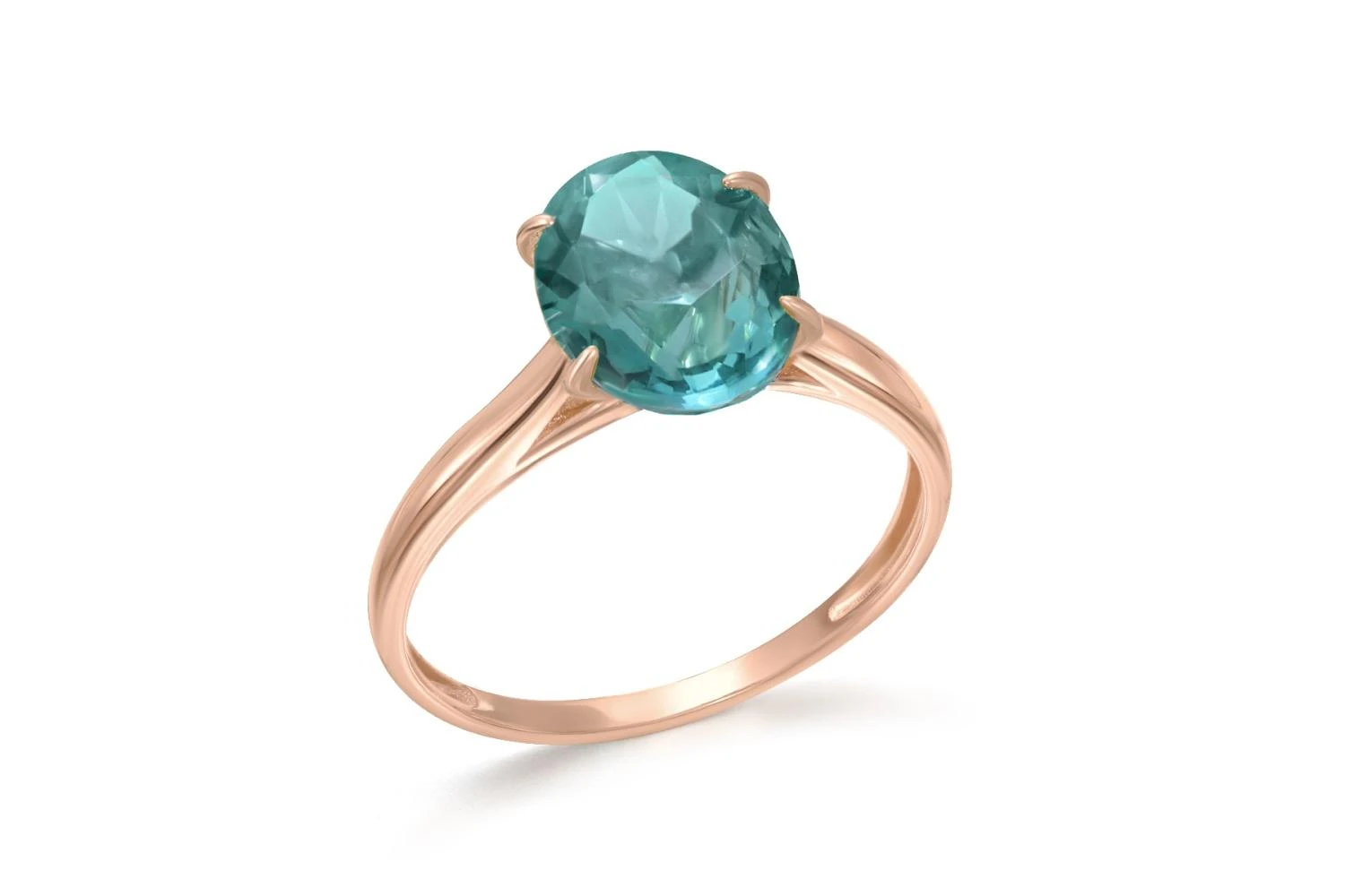 Кольцо из красного золота с кварцем