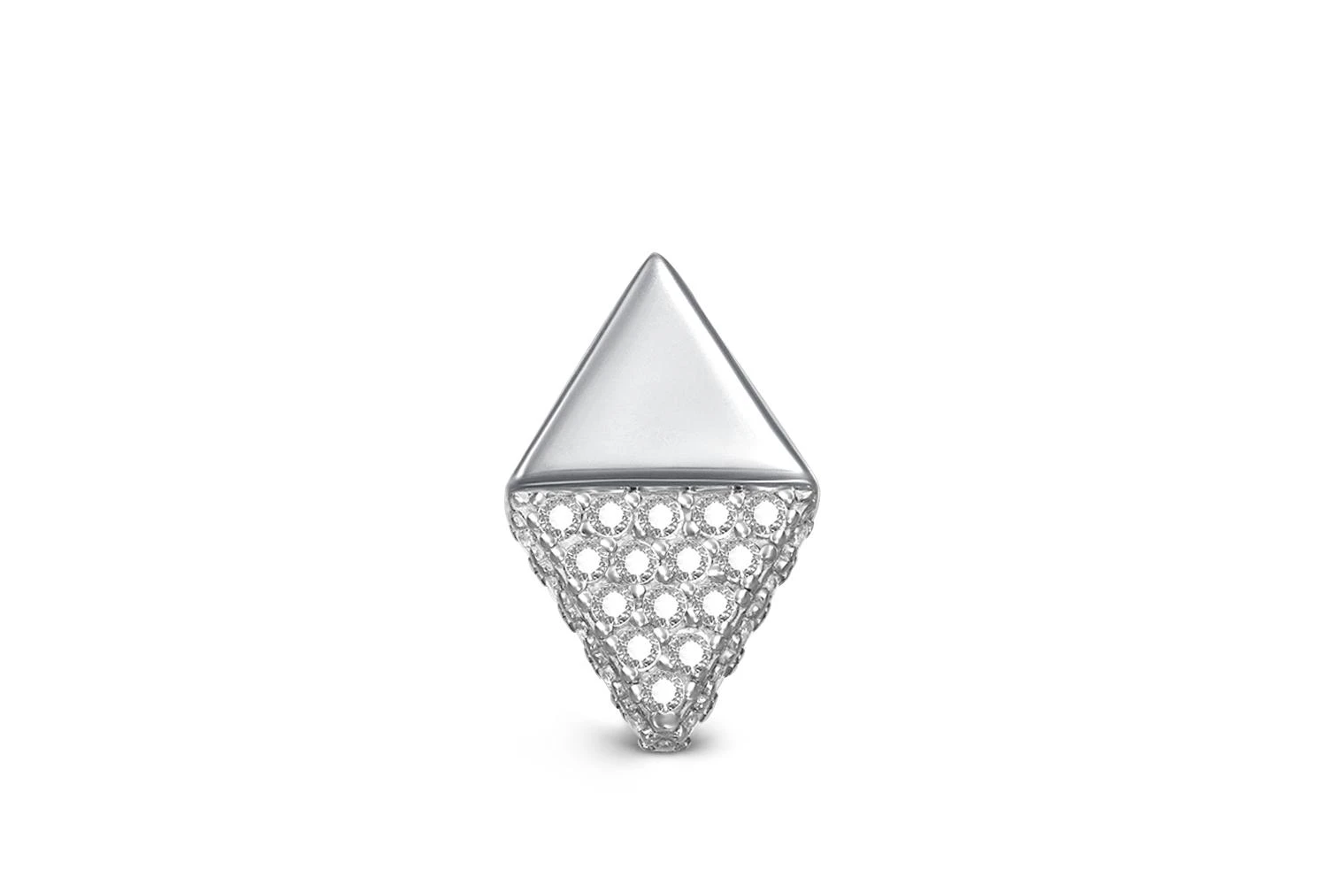 Подвеска Ромб из белого золота с 35 фианитами