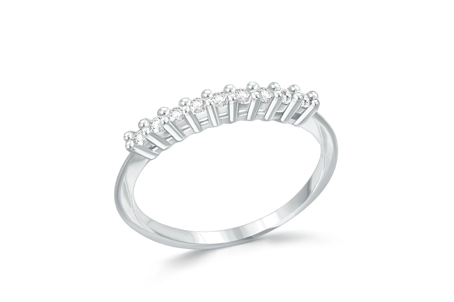 Кольцо Дорожка из белого золота с 9 бриллиантами