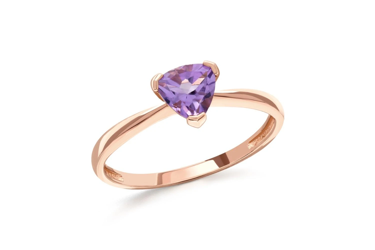 Кольцо из красного золота с аметистом