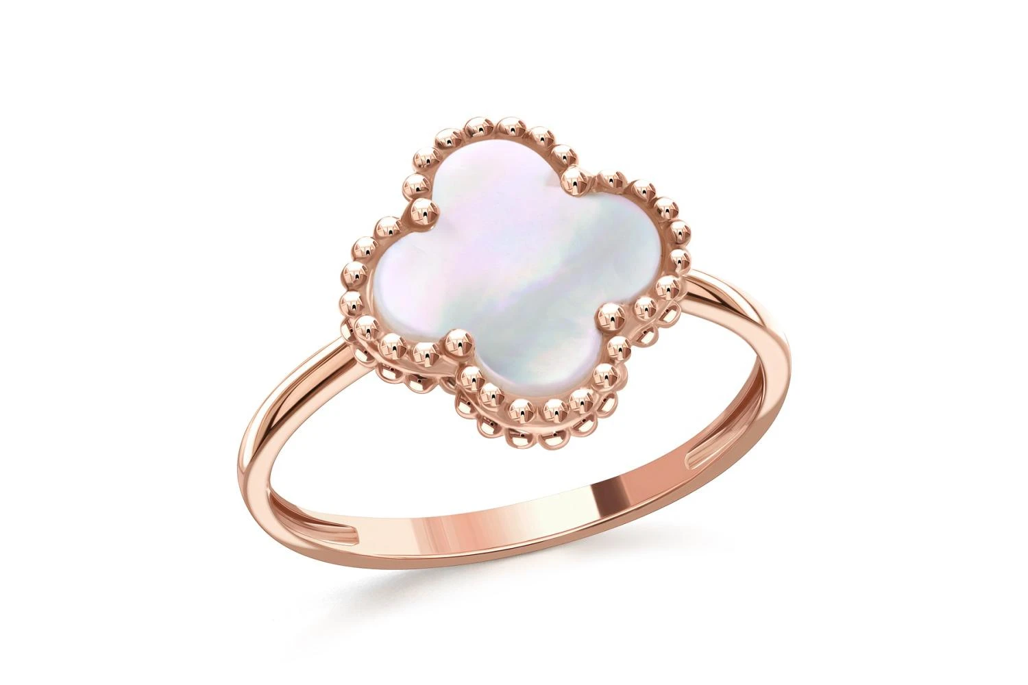 Кольцо из красного золота с перламутром