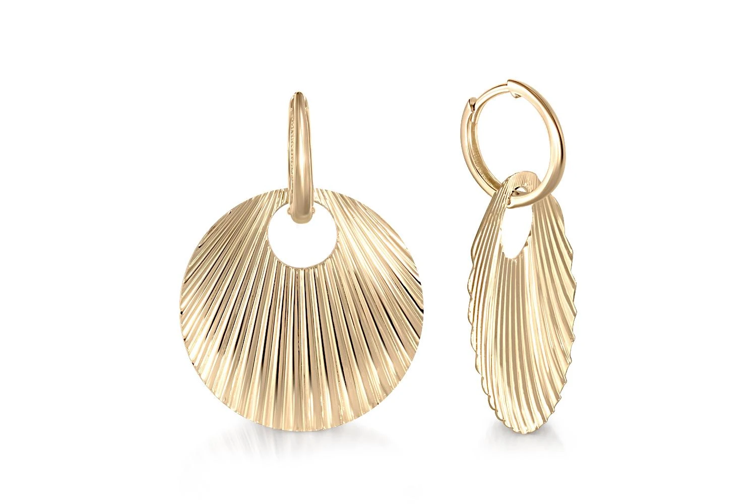 Серьги-трансформеры Круги из жёлтого золота без вставок