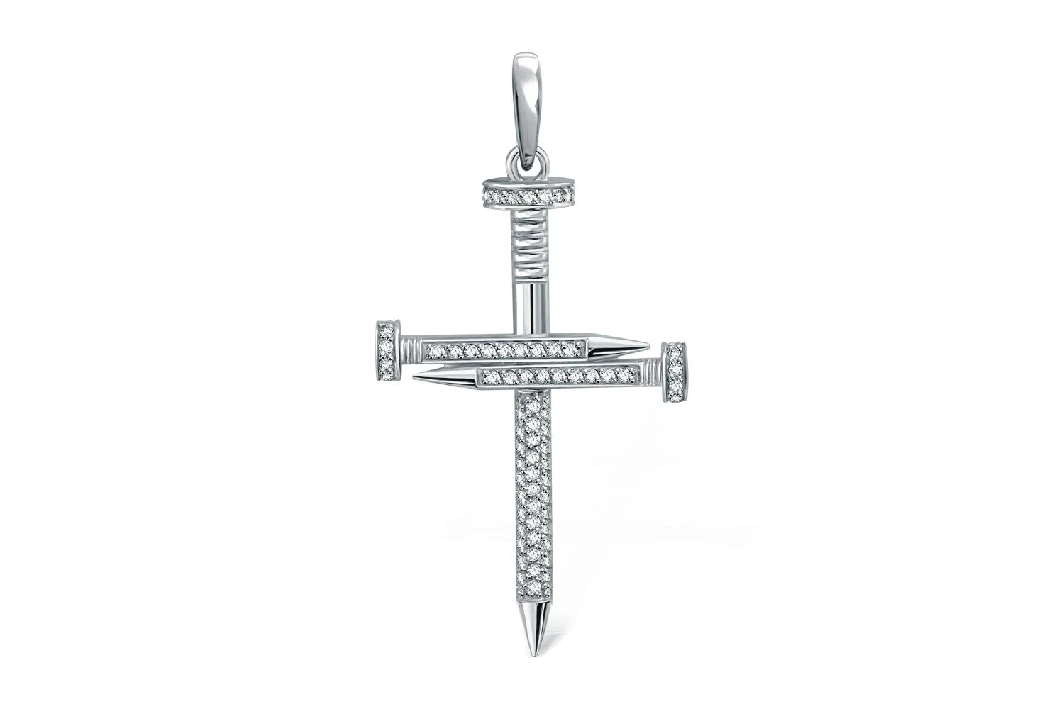 Подвеска Гвоздь из белого золота с 88 бриллиантами