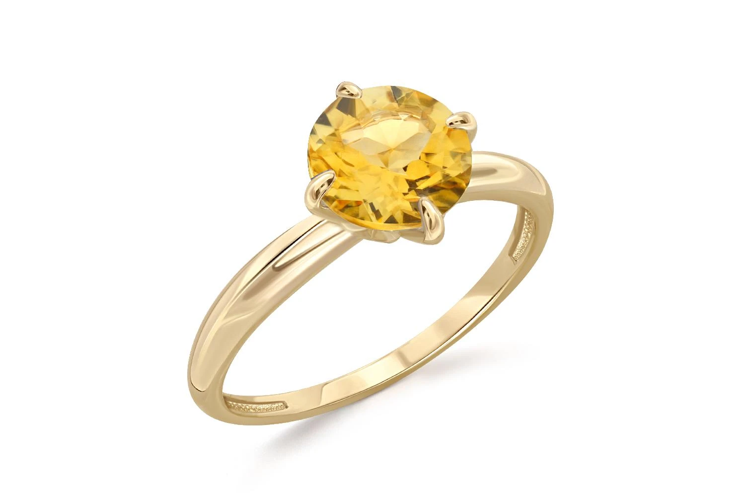 Кольцо из жёлтого золота с цитрином