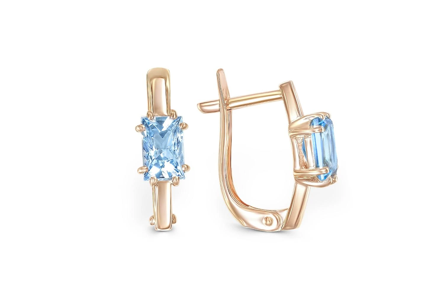 Серьги из красного золота с 2 топазами swiss