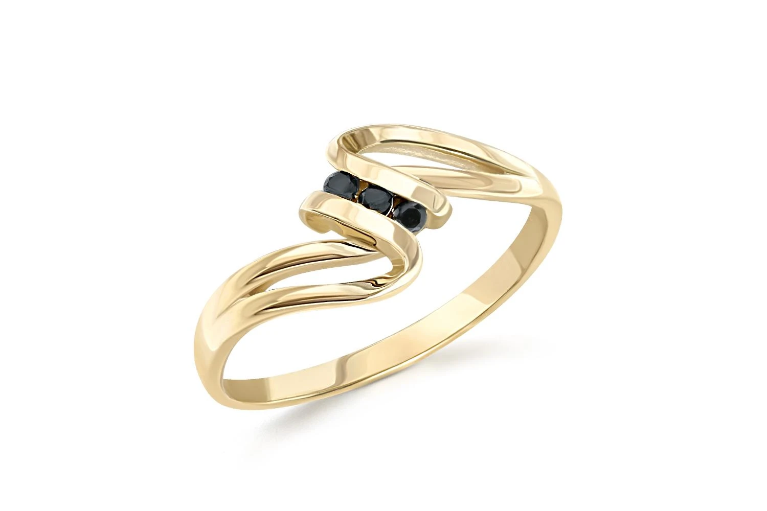 Кольцо из жёлтого золота с 3 бриллиантами