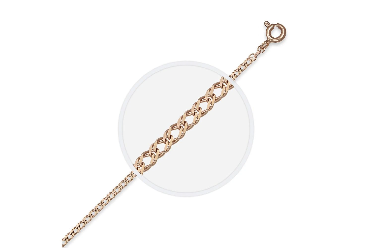 Цепь плетение двойной ромб ⌀ нити 0,40 мм  из красного золота