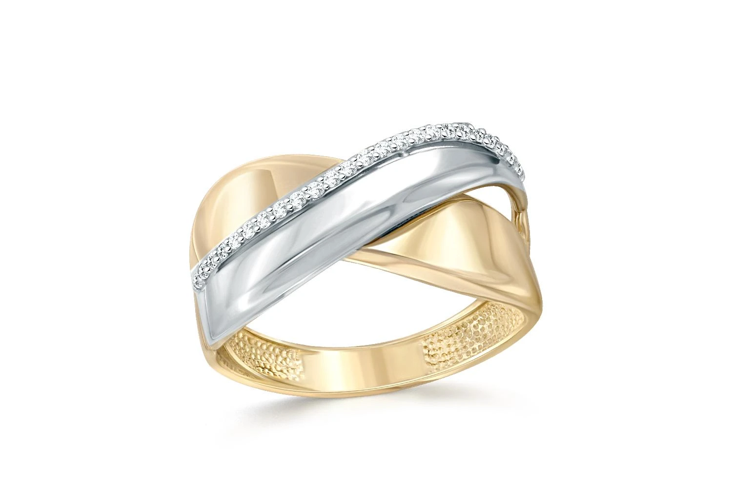 Кольцо Дорожка из жёлтого золота с 24 фианитами