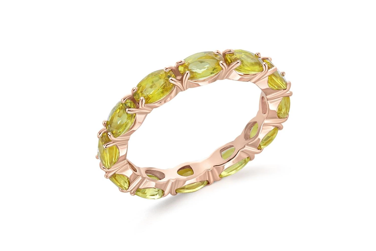 Кольцо Дорожка из красного золота с 12 сапфирами