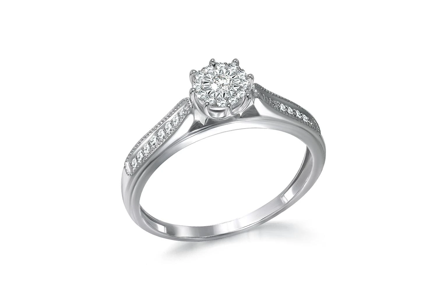 Кольцо из белого золота с 27 бриллиантами