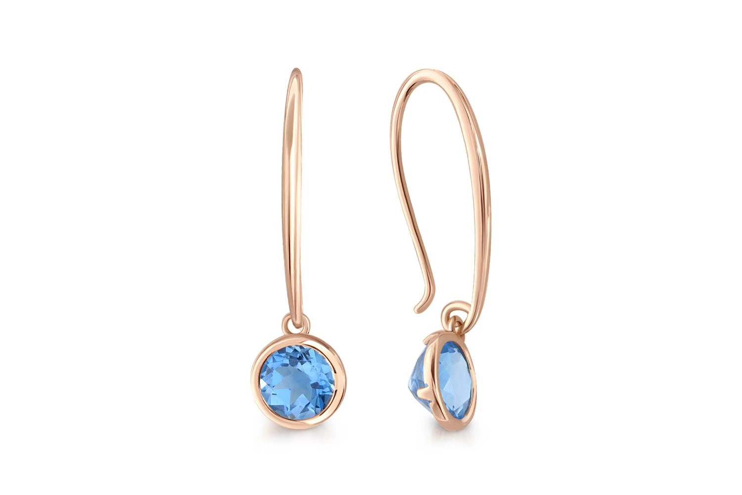 Серьги из красного золота с 2 топазами swiss