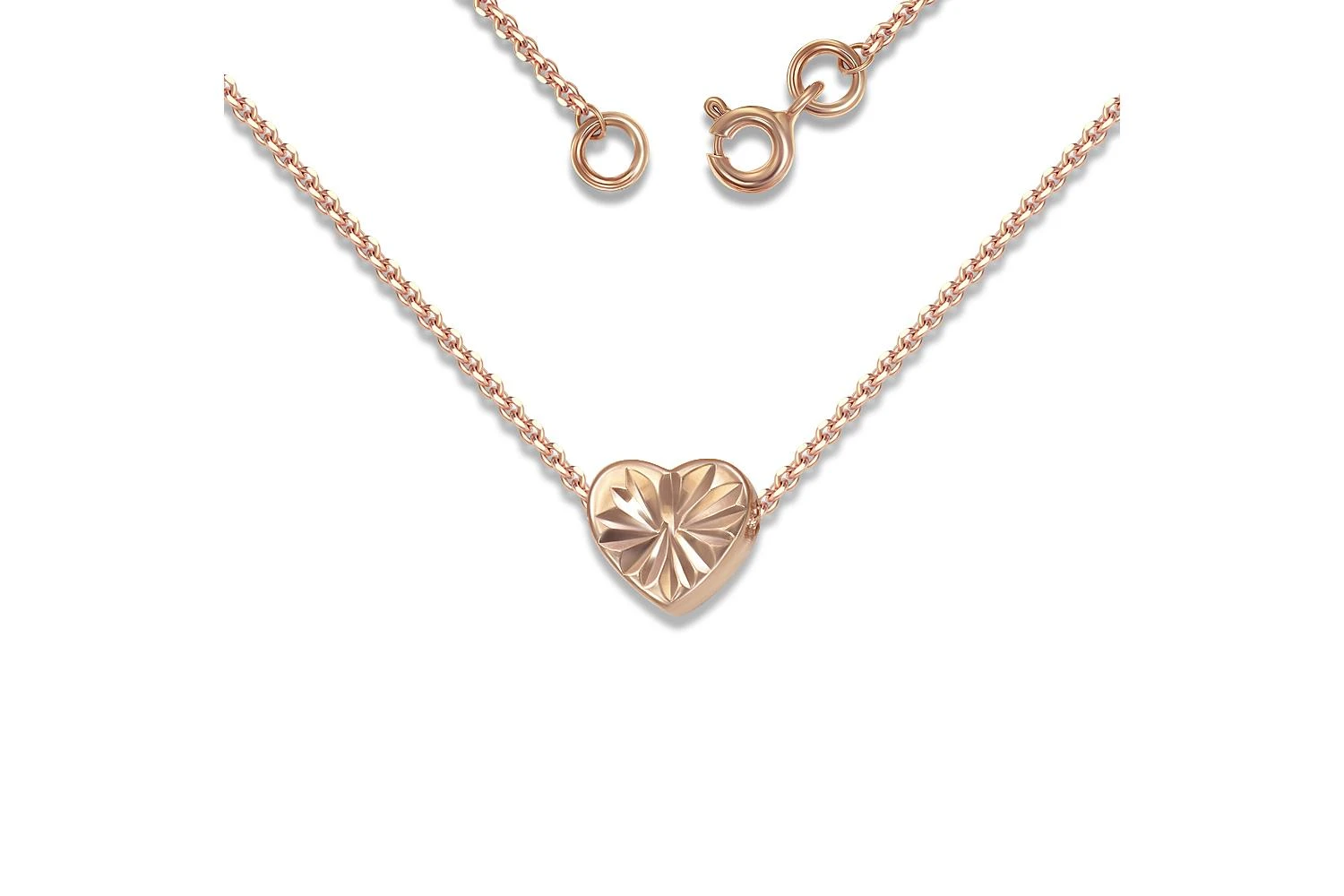 Колье Сердце из красного золота без вставок