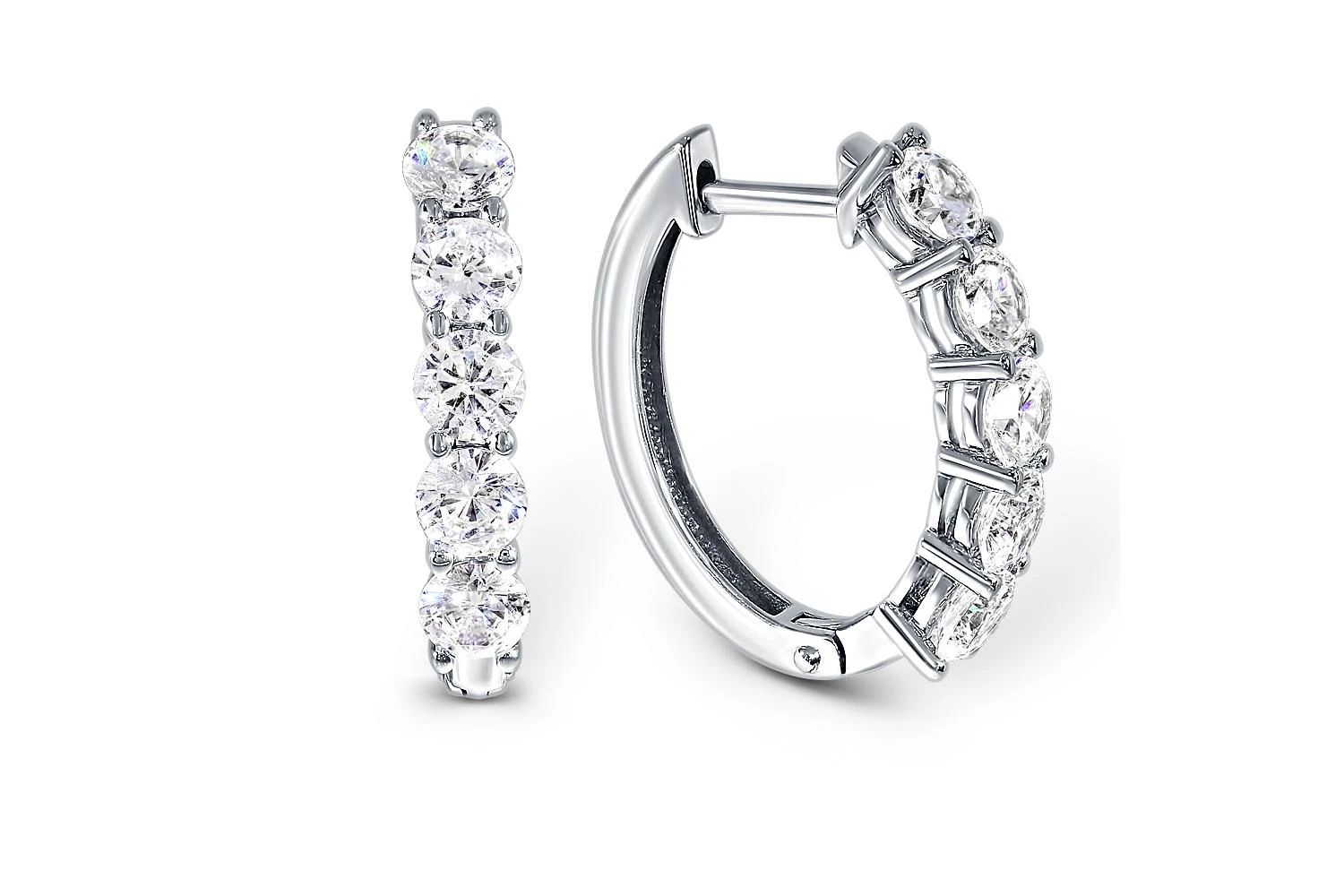 Серьги Дорожки из белого золота с 10 фианитами