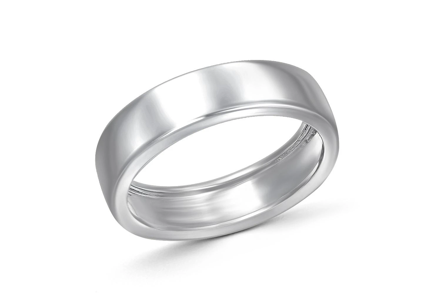 Обручальное кольцо из белого золота без вставок