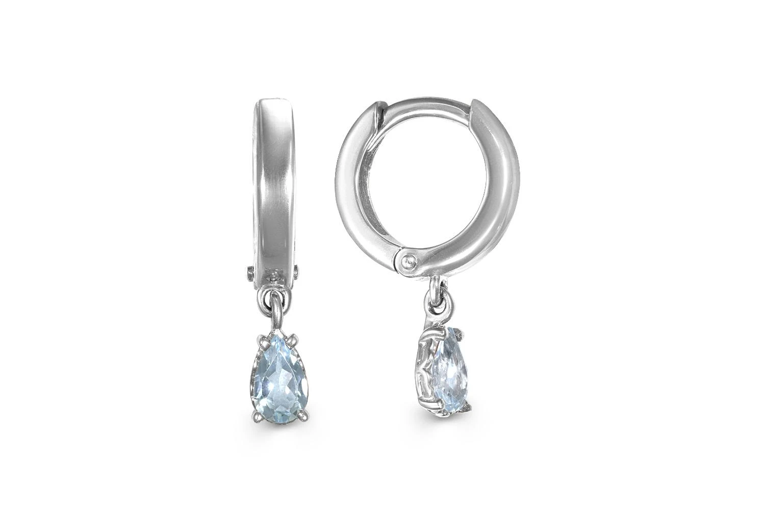 Серьги из белого золота с 2 топазами sky