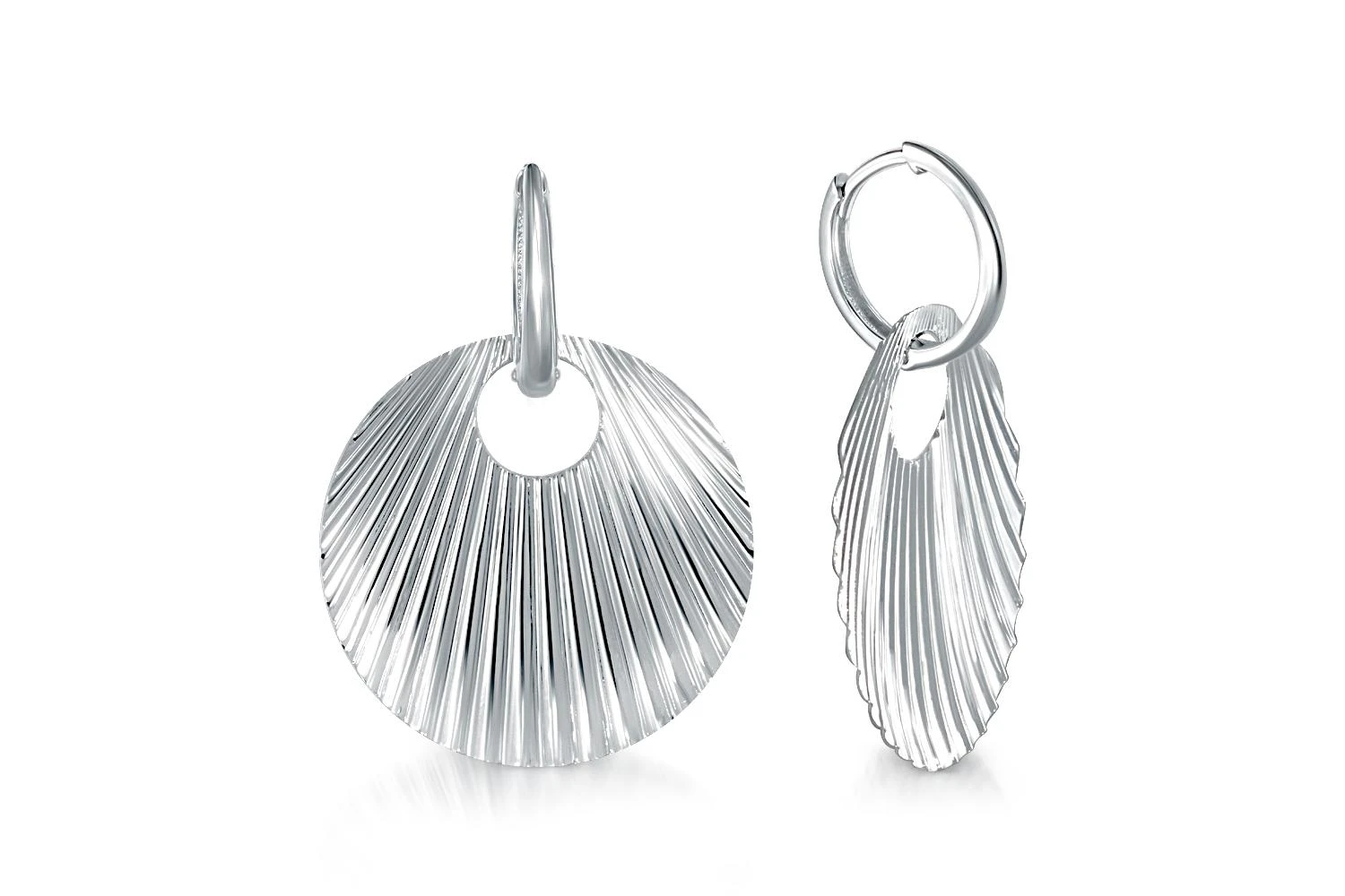 Серьги-трансформеры Круги из белого золота без вставок