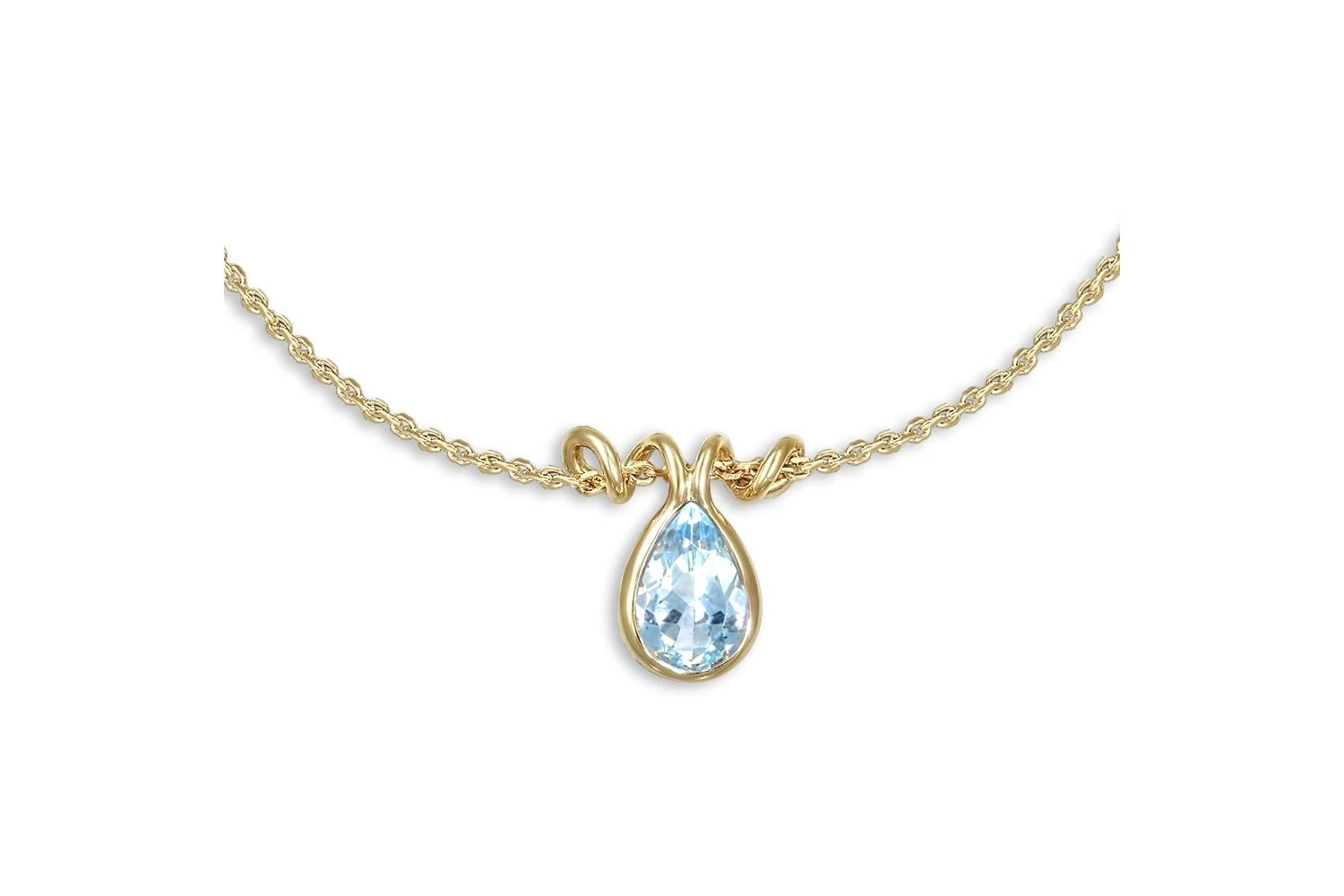 Колье из жёлтого золота с топазом sky