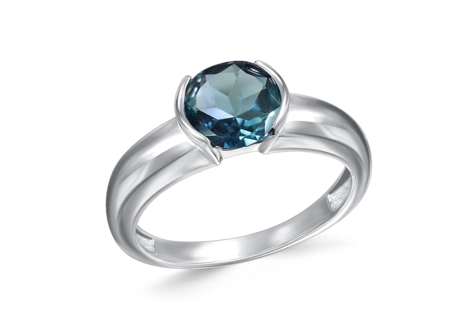 Кольцо из белого золота с топазом лондон