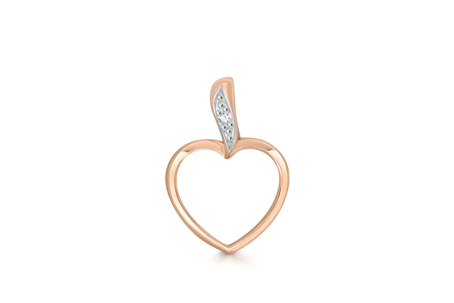 Подвеска Сердце из красного золота с фианитом